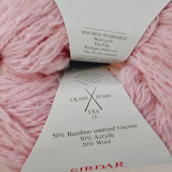 Sirdar Big Bamboo Shade 0208 Pink Yarn Lot Bundle10 Skeins 40m/44y Wool BlendNEW - Picture 5 of 5